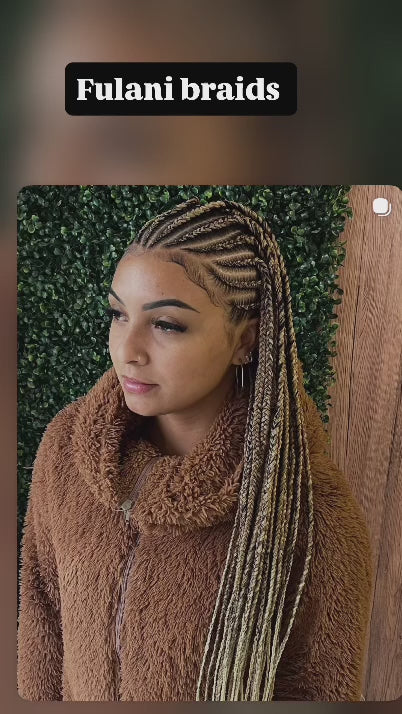 fulani braids waist length in blonde hair extensions