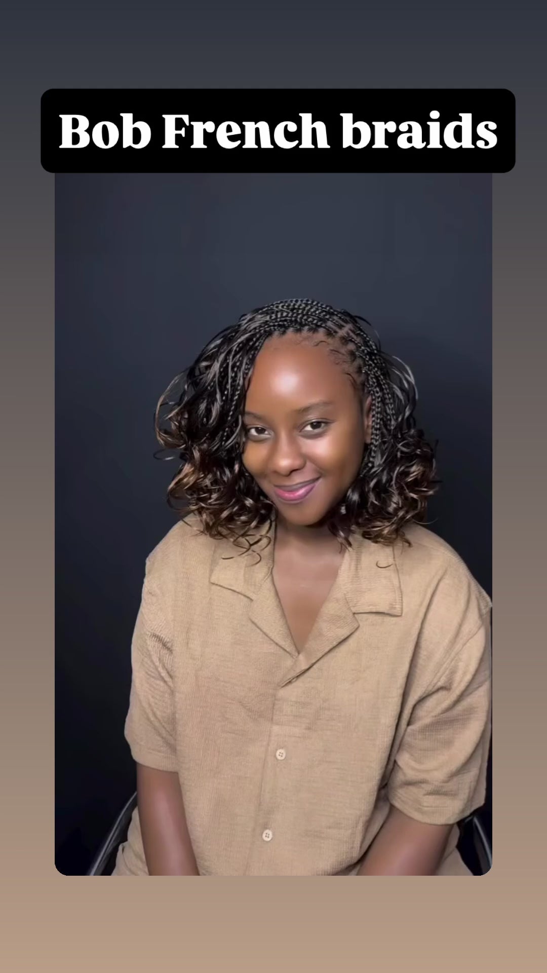 bob or shoulder length french curl braids in brown hair extensions 